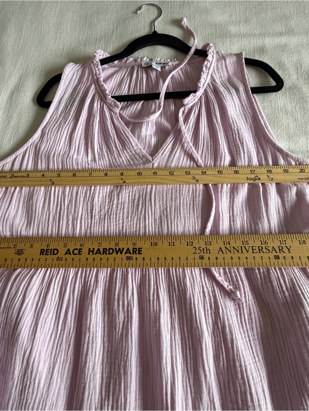 Sonoma Goods For Life Dress Womens L Purple Cotton Ruffle Maxi Boho Sundress - Picture 6 of 9